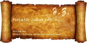 Hatala Zakariás névjegykártya